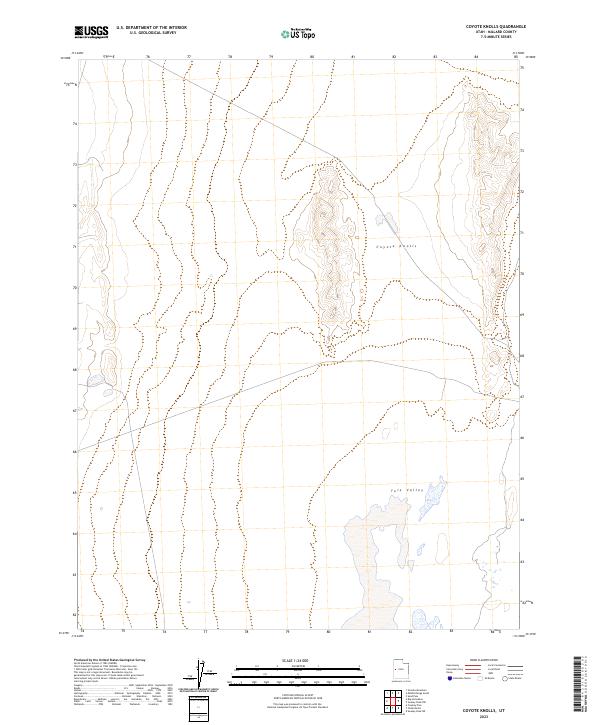 US Topo 7.5-minute map for Coyote Knolls UT