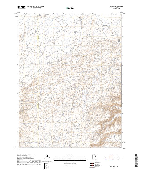 US Topo 7.5-minute map for Crow Knoll UT