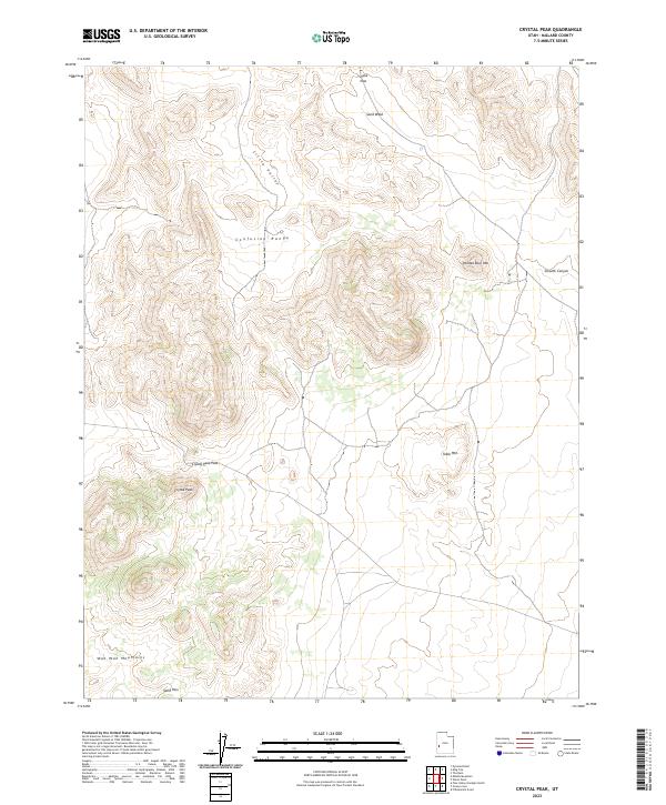 US Topo 7.5-minute map for Crystal Peak UT