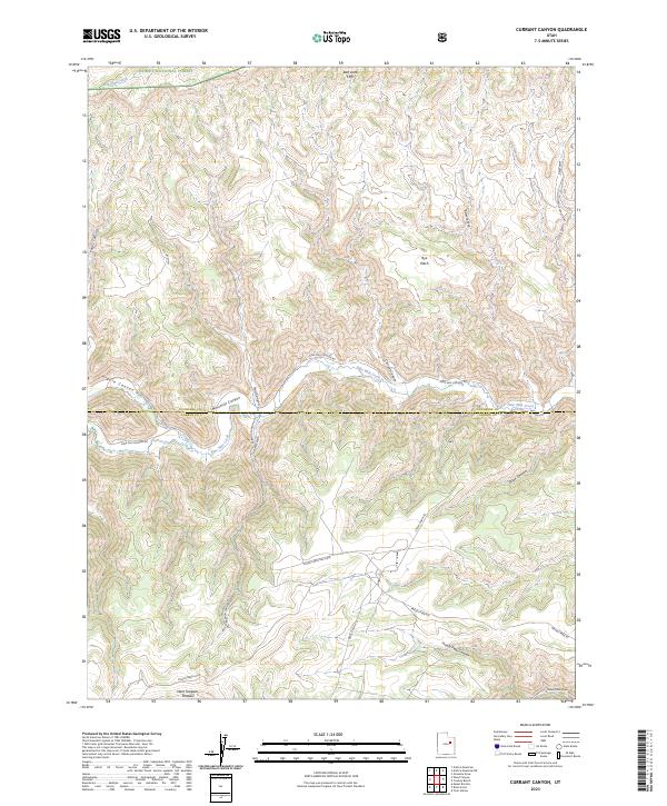 US Topo 7.5-minute map for Currant Canyon UT