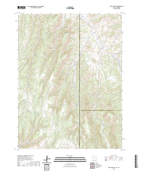 US Topo 7.5-minute map for Davis Canyon UTCO