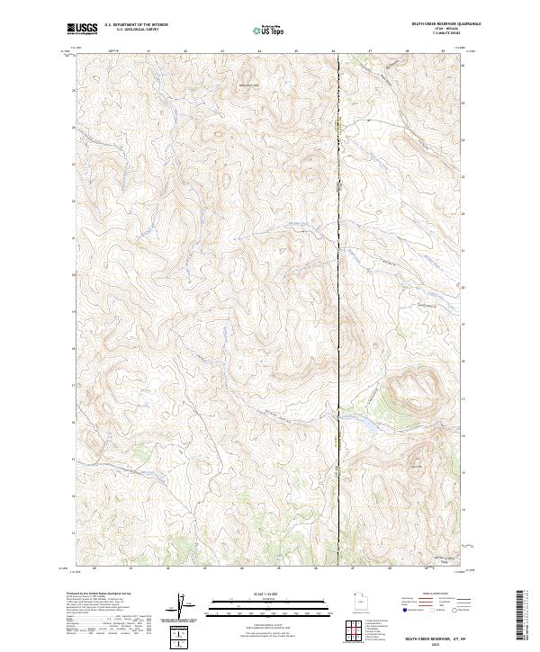 US Topo 7.5-minute map for Death Creek Reservoir UTNV