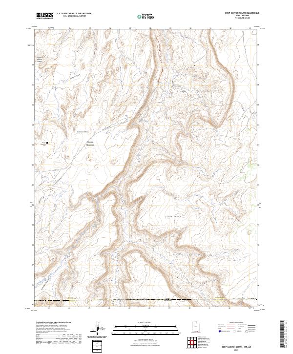 US Topo 7.5-minute map for Deep Canyon South UTAZ