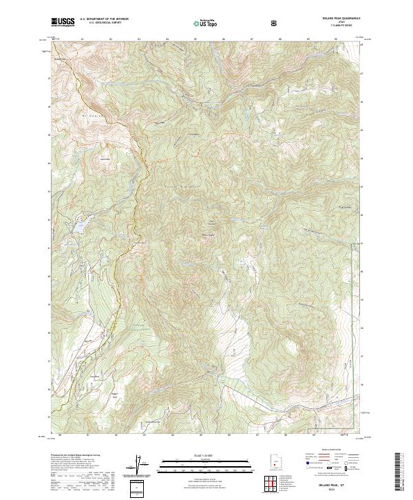 US Topo 7.5-minute map for Delano Peak UT