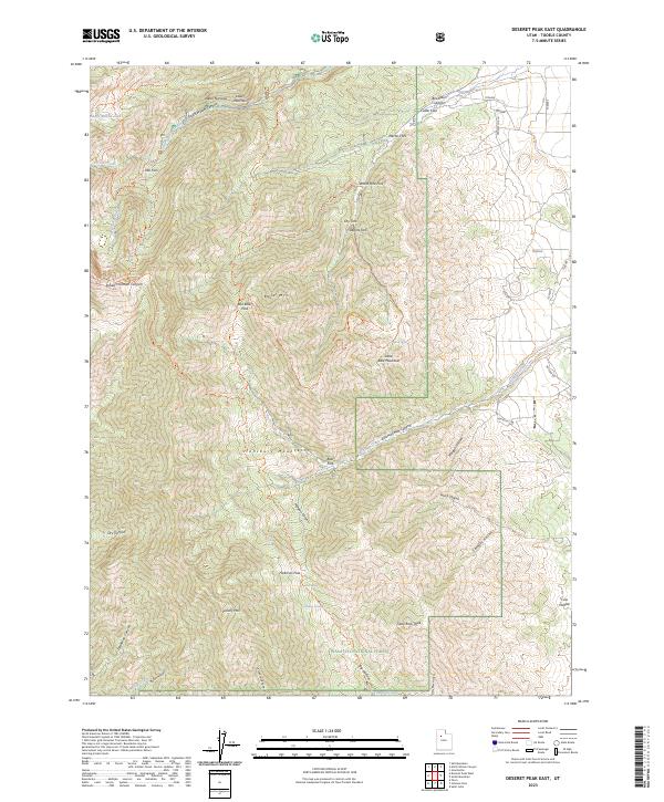 US Topo 7.5-minute map for Deseret Peak East UT