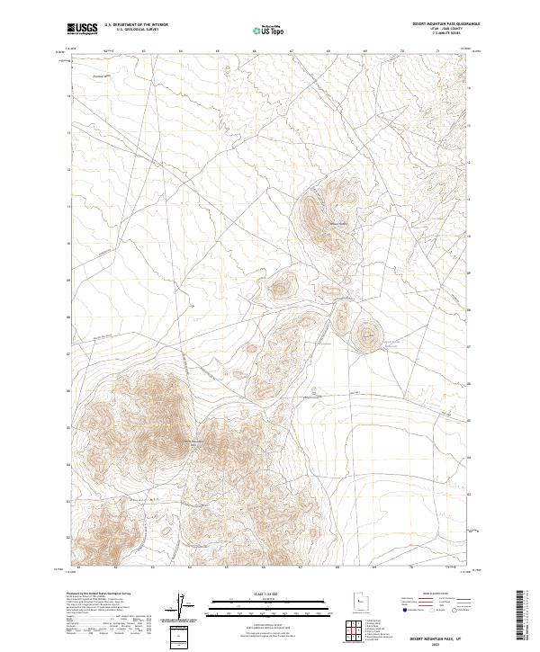 US Topo 7.5-minute map for Desert Mountain Pass UT