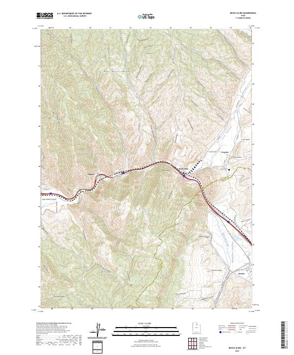 US Topo 7.5-minute map for Devils Slide UT