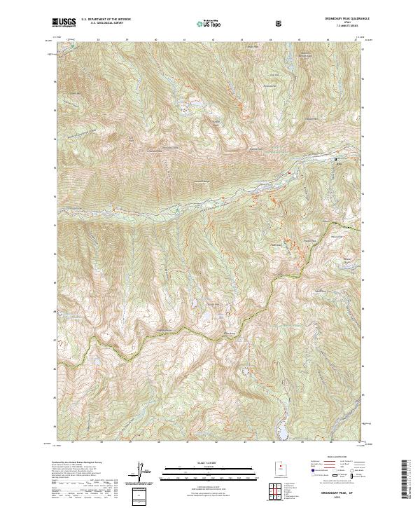 US Topo 7.5-minute map for Dromedary Peak UT