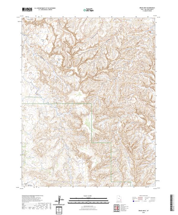 US Topo 7.5-minute map for Druid Arch UT