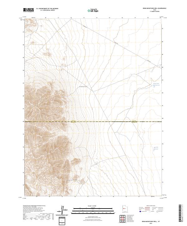 US Topo 7.5-minute map for Drum Mountains Well UT