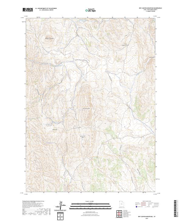 US Topo 7.5-minute map for Dry Canyon Mountain UT