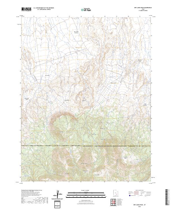 US Topo 7.5-minute map for Dry Lakes Peak UT