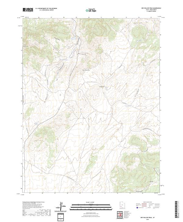 US Topo 7.5-minute map for Dry Willow Peak UT