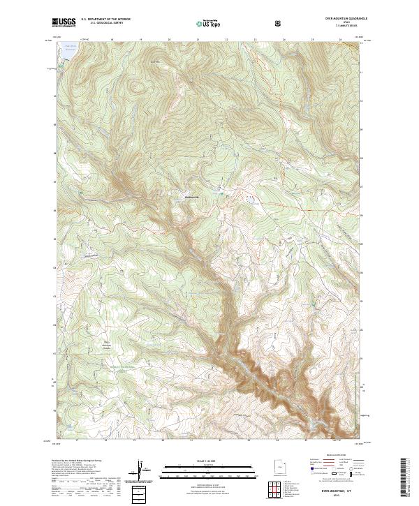 US Topo 7.5-minute map for Dyer Mountain UT