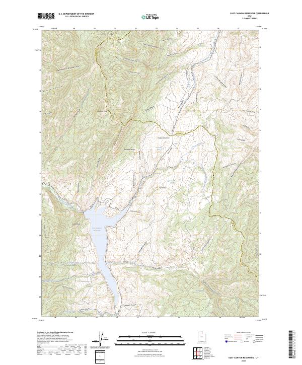 US Topo 7.5-minute map for East Canyon Reservoir UT