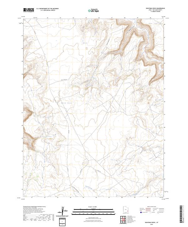 US Topo 7.5-minute map for Eightmile Rock UT