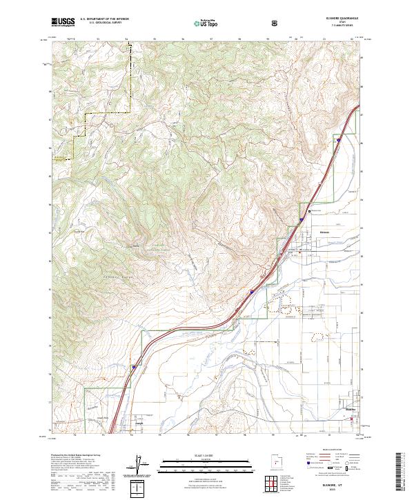 US Topo 7.5-minute map for Elsinore UT