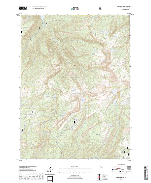 US Topo 7.5-minute map for Erickson Basin UT