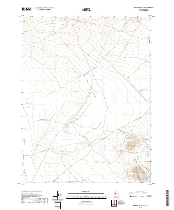 US Topo 7.5-minute map for Erickson Wash SW UT