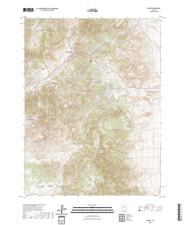 US Topo 7.5-minute map for Eureka UT