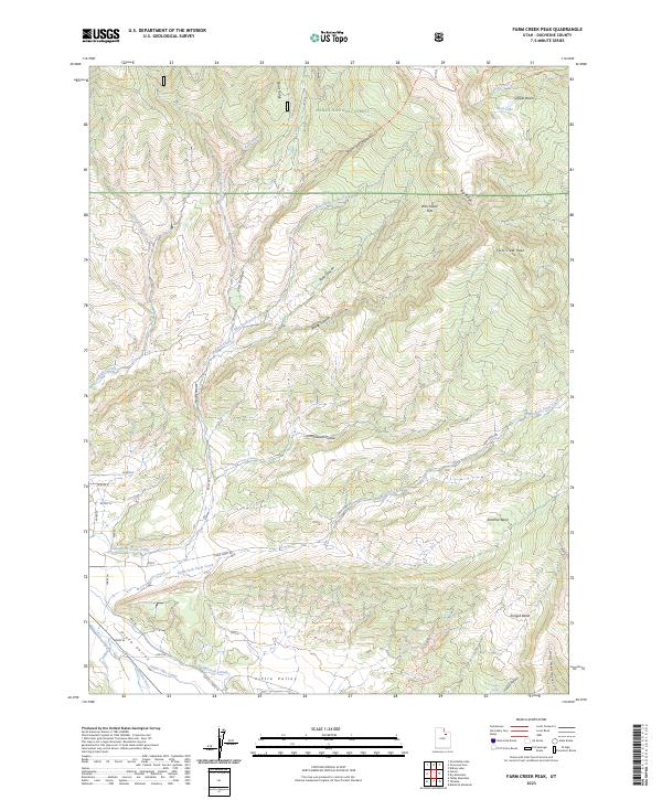 US Topo 7.5-minute map for Farm Creek Peak UT