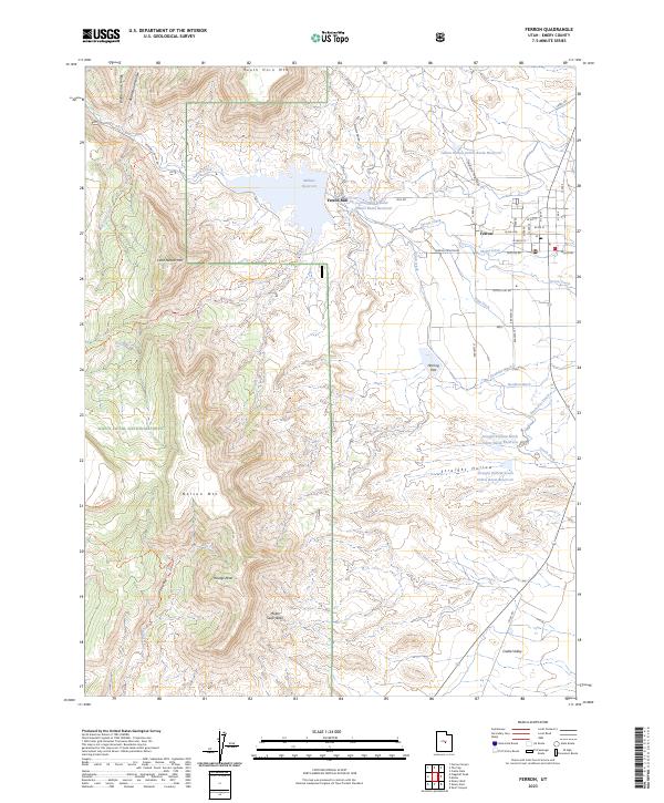 US Topo 7.5-minute map for Ferron UT