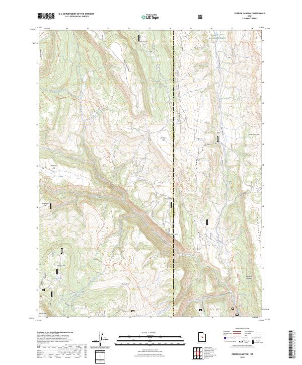 US Topo 7.5-minute map for Ferron Canyon UT