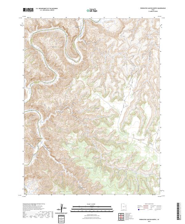 US Topo 7.5-minute map for Firewater Canyon North UT