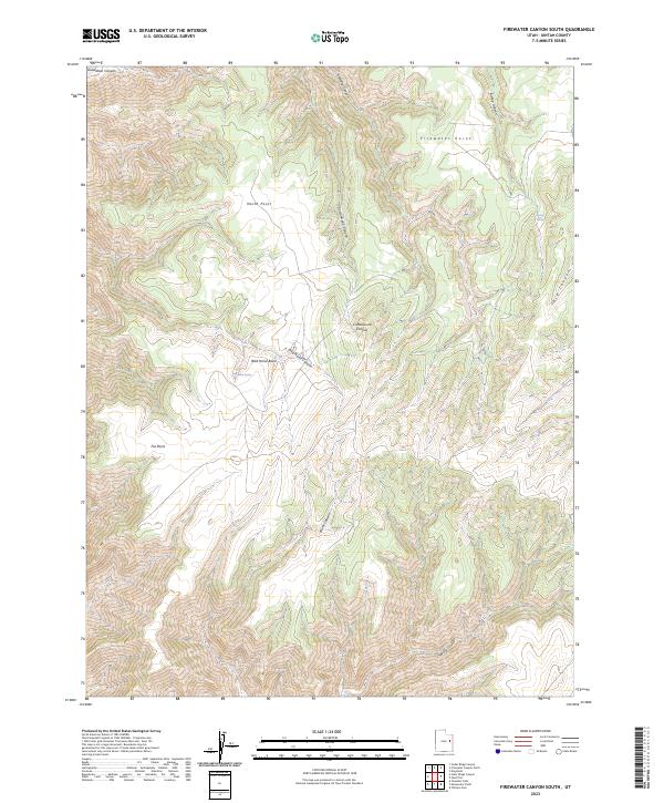 US Topo 7.5-minute map for Firewater Canyon South UT