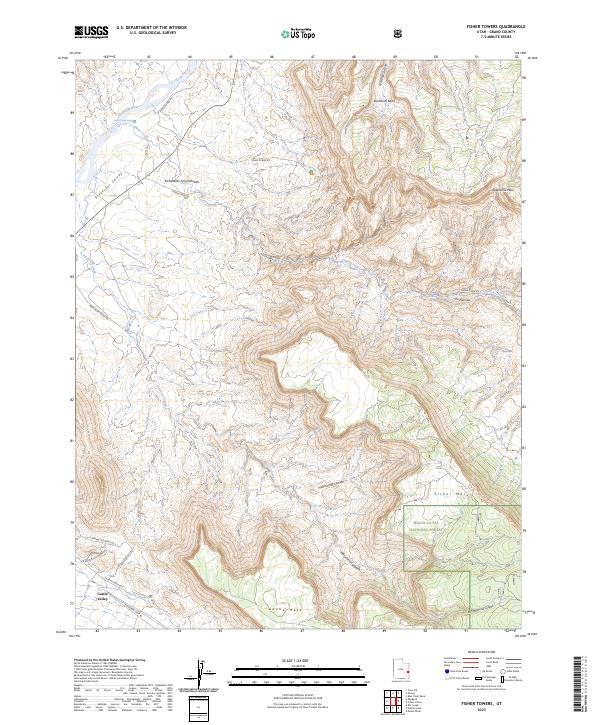 US Topo 7.5-minute map for Fisher Towers UT