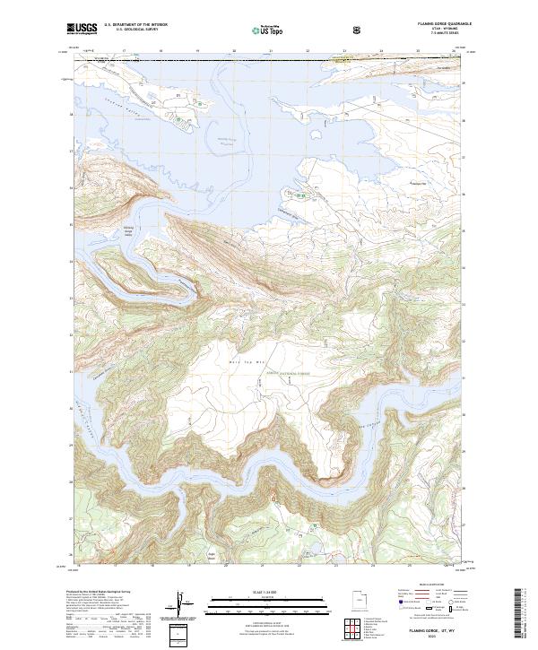 US Topo 7.5-minute map for Flaming Gorge UTWY