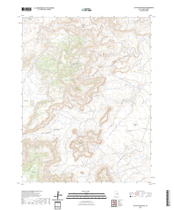 US Topo 7.5-minute map for Flattop Mountain UT