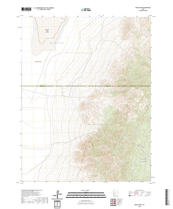 US Topo 7.5-minute map for Frisco Peak UT