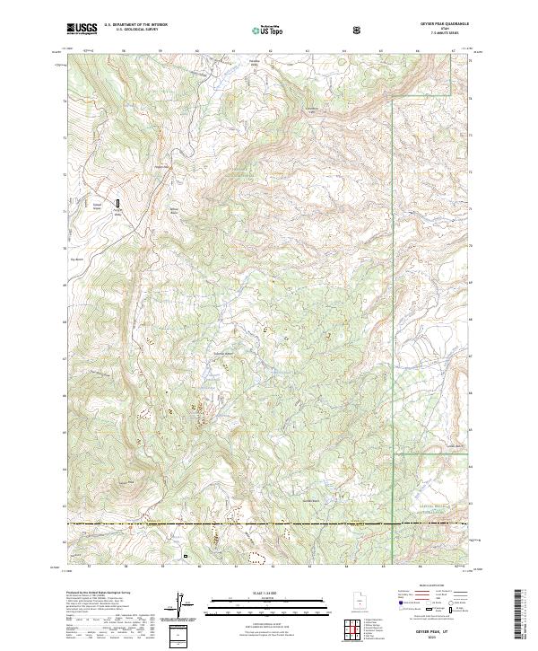 US Topo 7.5-minute map for Geyser Peak UT