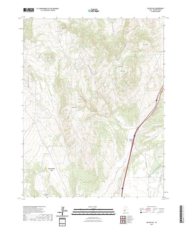 US Topo 7.5-minute map for Gillies Hill UT