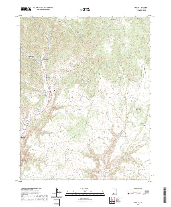 US Topo 7.5-minute map for Glendale UT – American Map Store