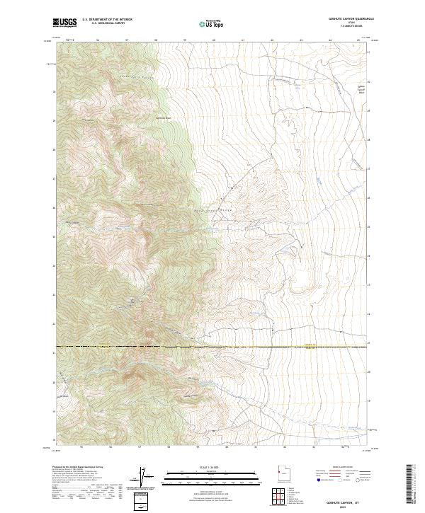 US Topo 7.5-minute map for Goshute Canyon UT