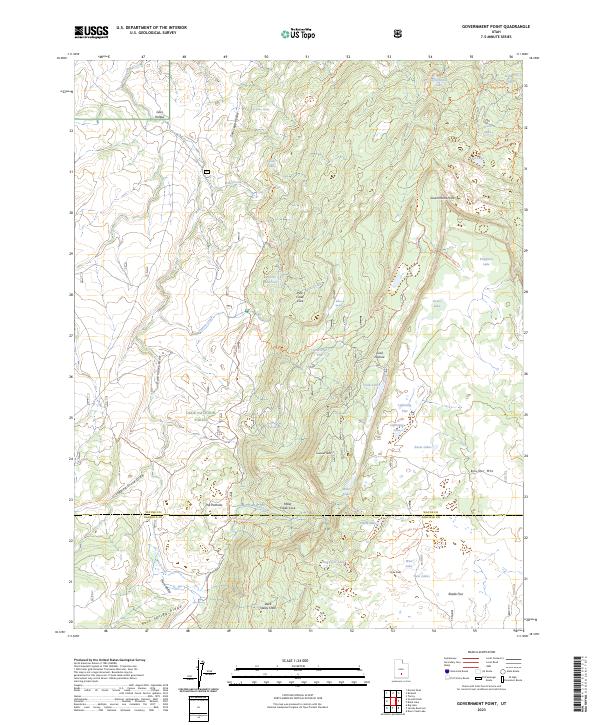 US Topo 7.5-minute map for Government Point UT