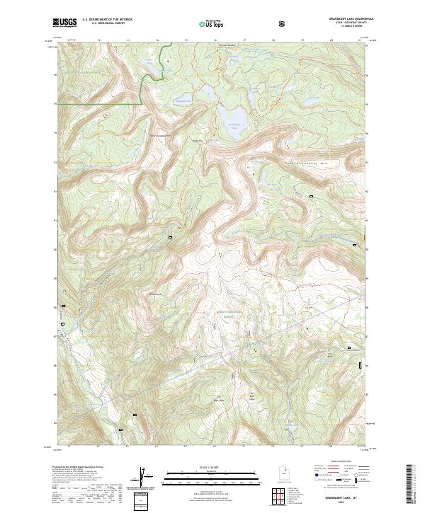 US Topo 7.5-minute map for Grandaddy Lake UT