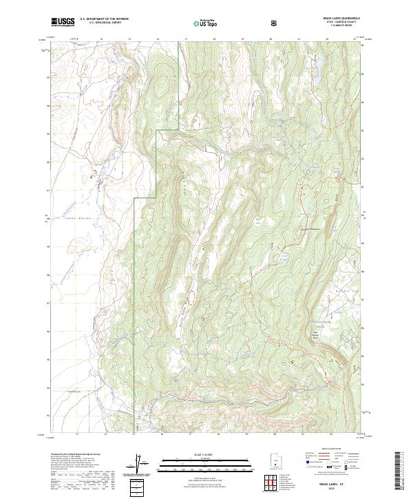 US Topo 7.5-minute map for Grass Lakes UT