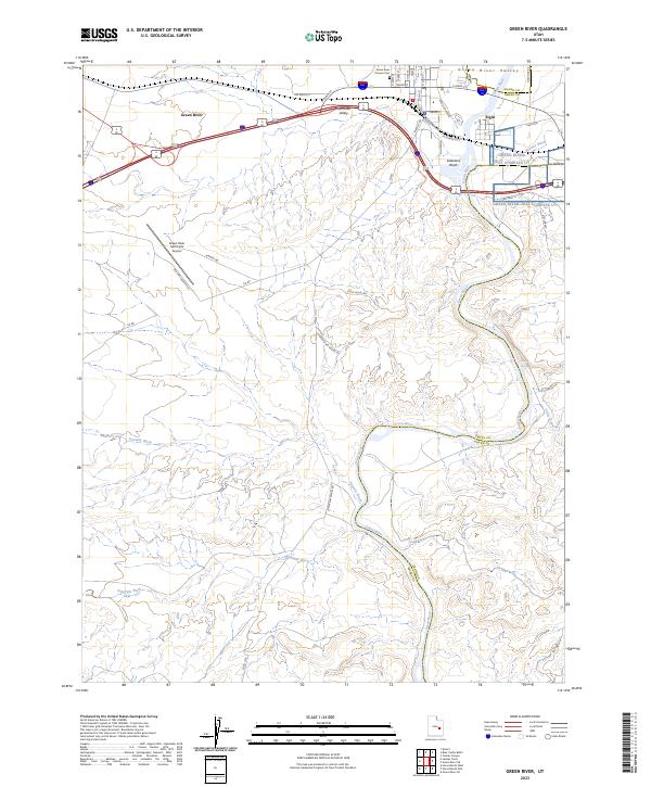 US Topo 7.5-minute map for Green River UT