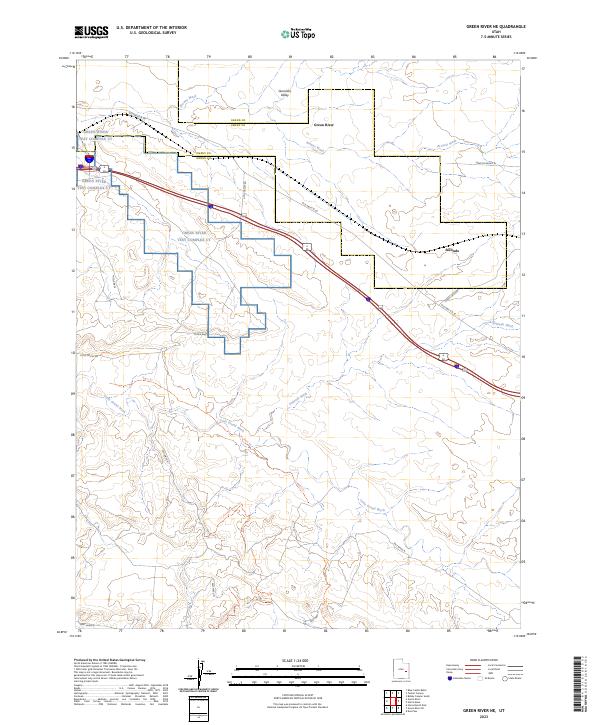 US Topo 7.5-minute map for Green River NE UT