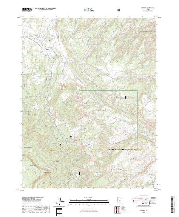 US Topo 7.5-minute map for Grover UT