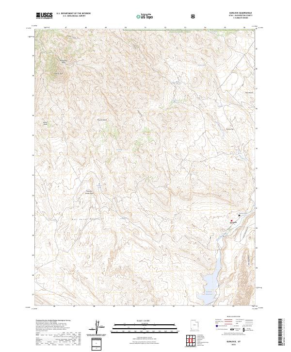 US Topo 7.5-minute map for Gunlock UT