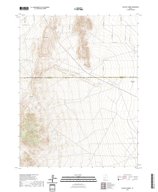 US Topo 7.5-minute map for Halfway Summit UT