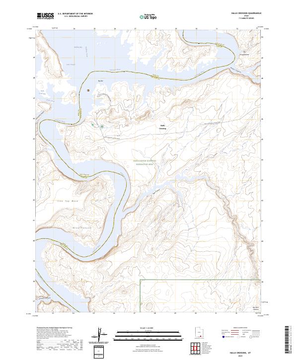 US Topo 7.5-minute map for Halls Crossing UT