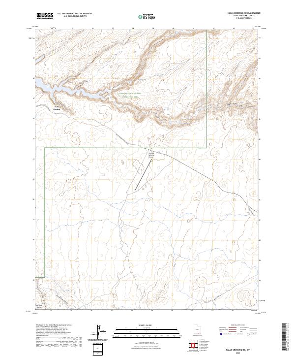 US Topo 7.5-minute map for Halls Crossing NE UT