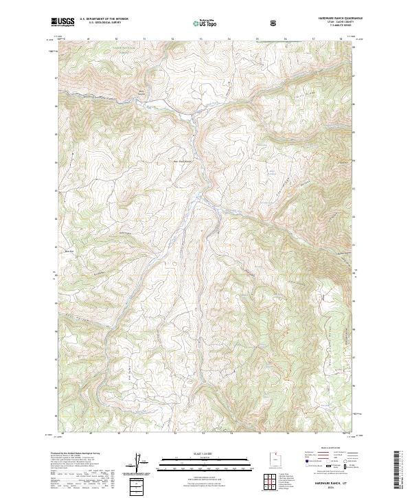 US Topo 7.5-minute map for Hardware Ranch UT