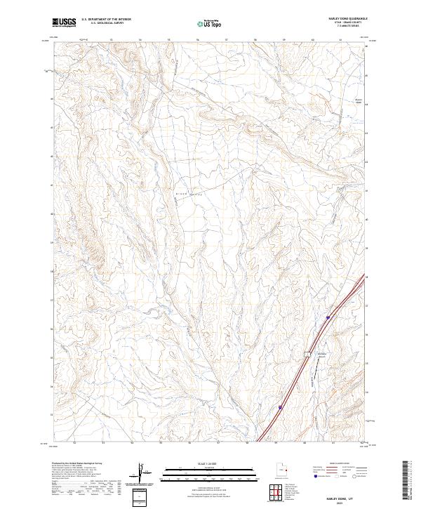 US Topo 7.5-minute map for Harley Dome UT