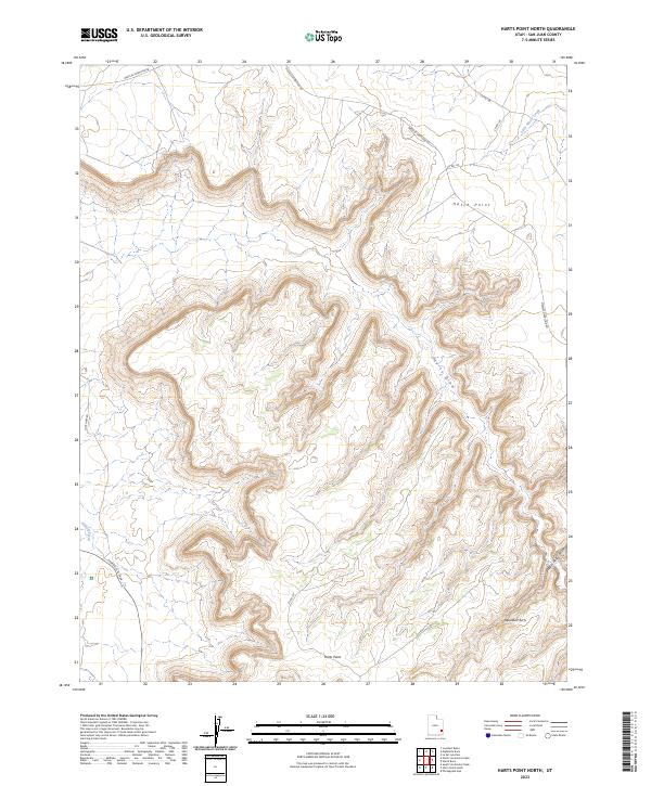 US Topo 7.5-minute map for Harts Point North UT